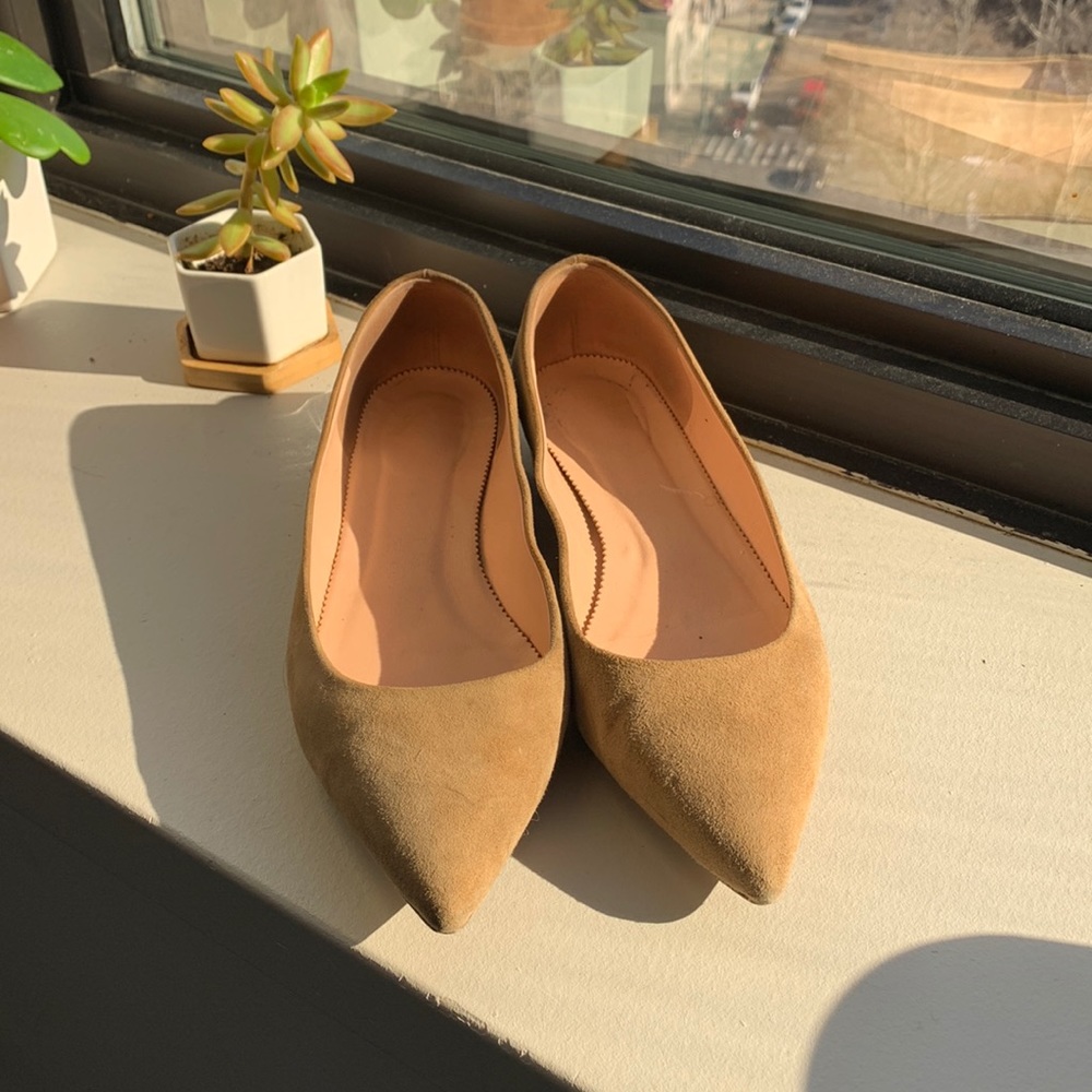 J. Crew pointed toe flats in suede